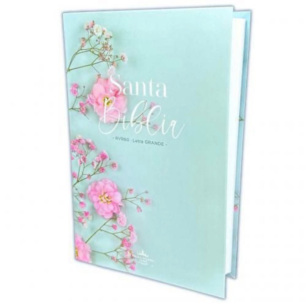 Biblia Letra Grande 12 puntos para Mujer RV1960 tapa flexible turquesa floral