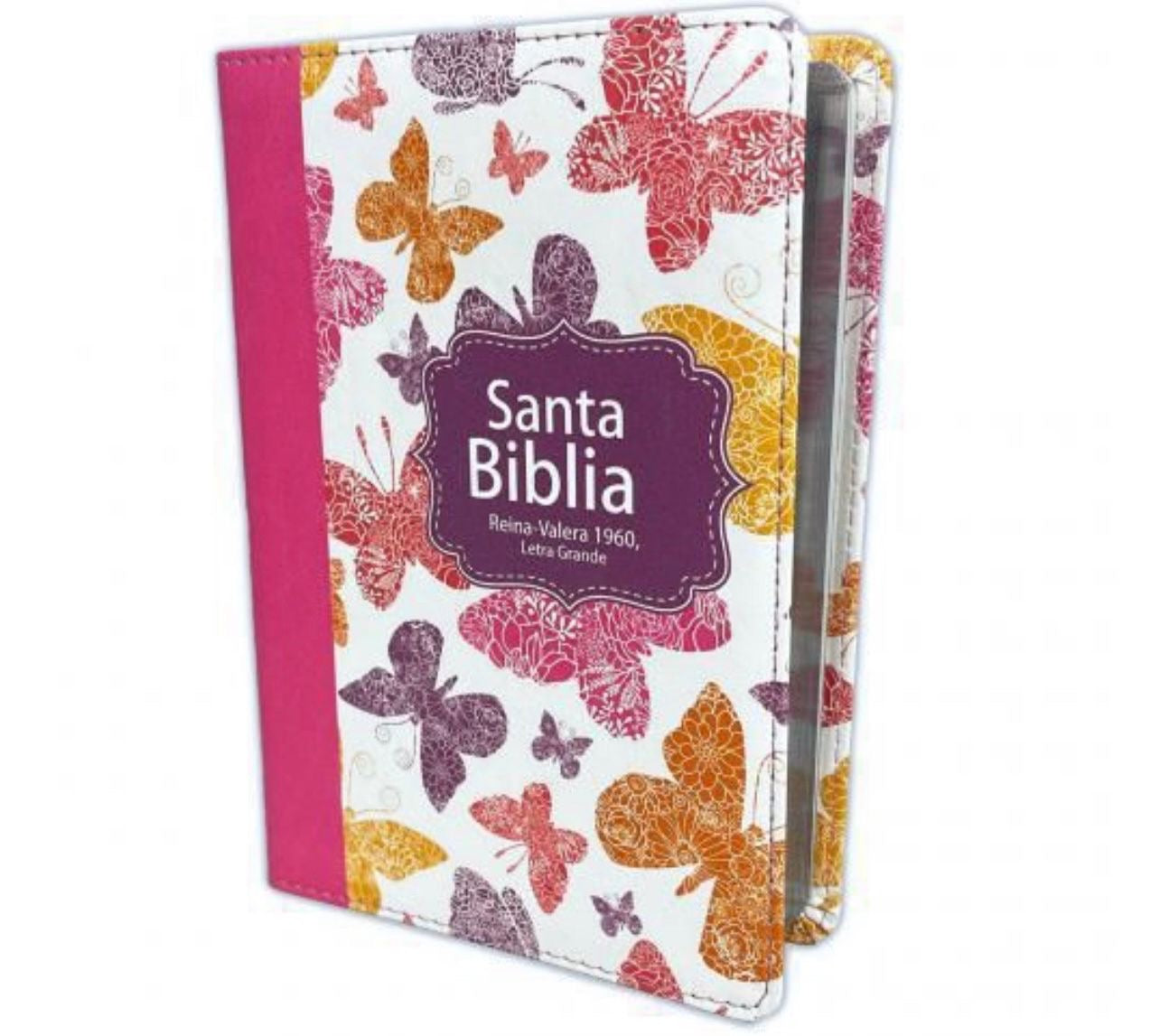BIBLIA RVR1960 IMITACION PIEL, TAMAÑO PORTATIL,
FANTASIA MARIPOSAS