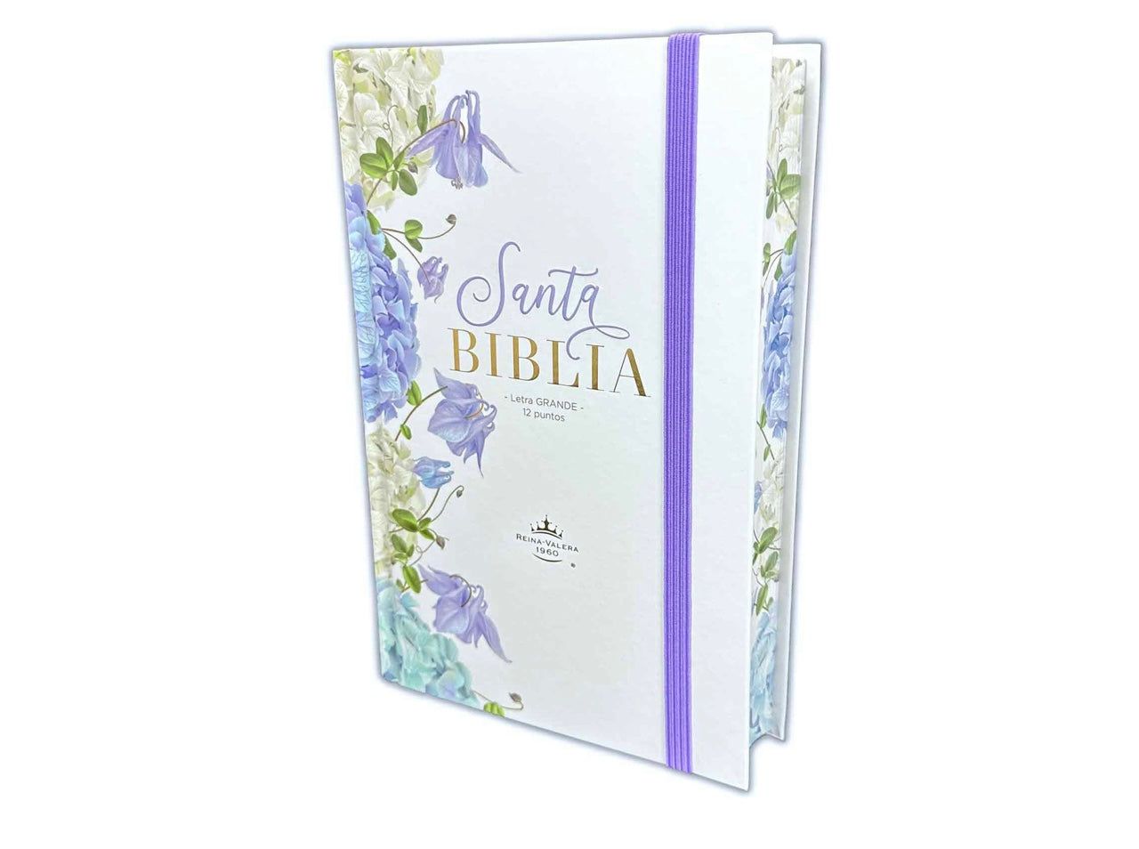 Biblia Letra Grande 12 puntos para Mujer
RV1960 tapa dura violeta floral con
elástico